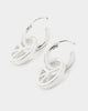 Wild For The Weekend Peace Drop Hoop Earrings Silver