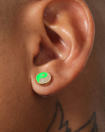 Wild For The Weekend Ying Yang Studs Gold