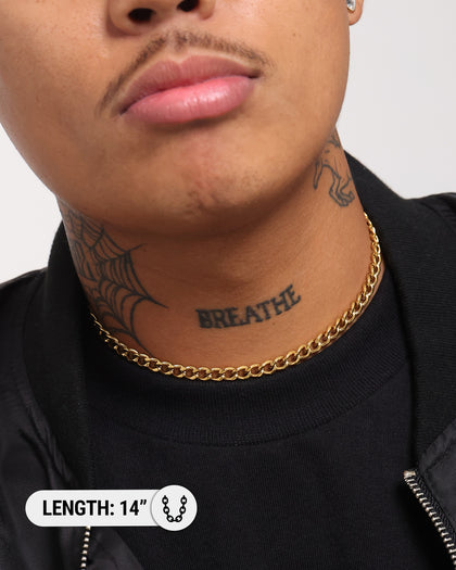 Saint Morta 6MM Thin Curb Chain Gold