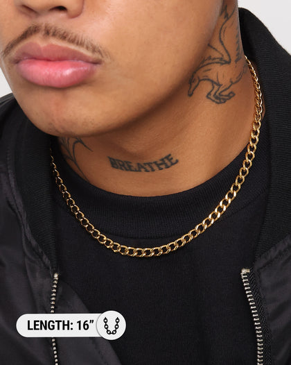 Saint Morta 6MM Thin Curb Chain Gold