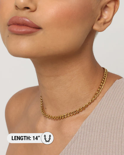 Saint Morta 6MM Thin Curb Chain Gold