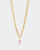 Raising Hell Women's Pendant Figaro Choker Necklace Pink/Gold