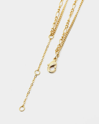 Raising Hell Women's Pendant Figaro Choker Necklace Pink/Gold