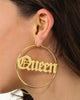 Raising Hell Women's Queen Hoop Earrings Gold