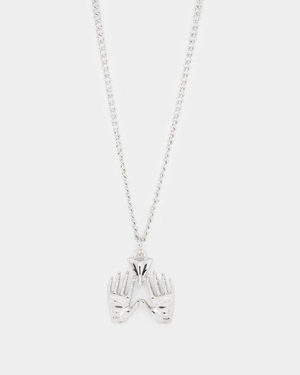Wild For The Weekend All Hands Necklace Silver
