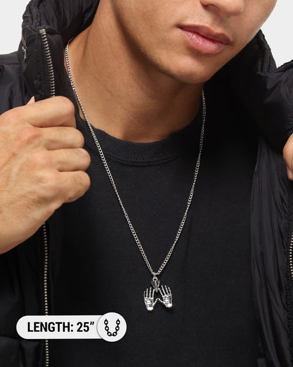 Wild For The Weekend All Hands Necklace Silver