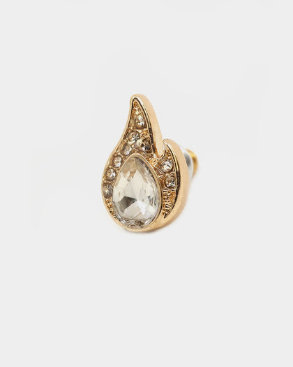 Wild For The Weekend Crystal Flame Studs Gold