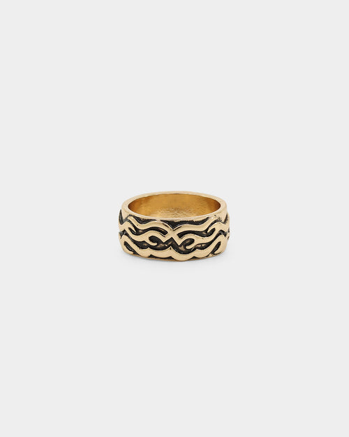 Wild For The Weekend Fire Band Ring (Large) Gold