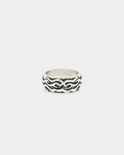 Wild For The Weekend Fire Band Ring (Large) Silver