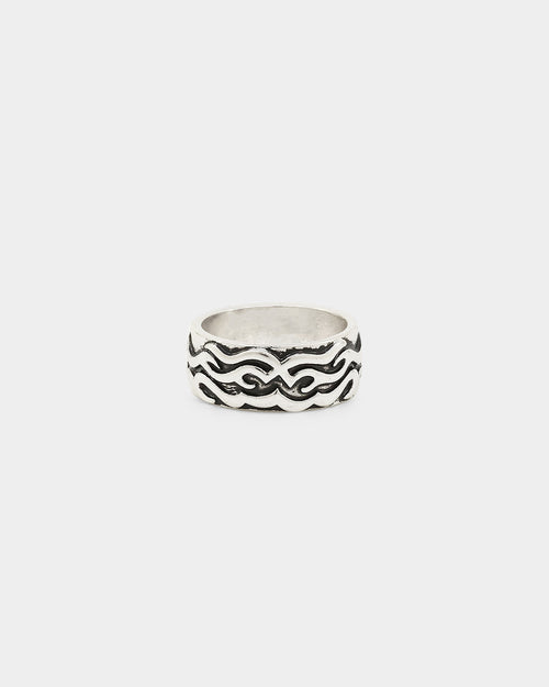 Wild For The Weekend Fire Band Ring (Large) Silver