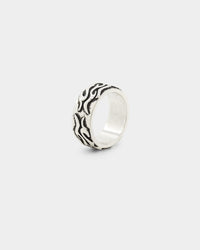 Wild For The Weekend Fire Band Ring (Large) Silver