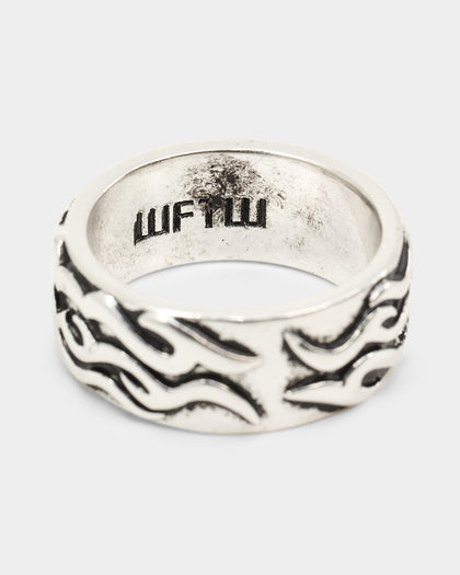 Wild For The Weekend Fire Band Ring (Large) Silver