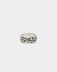 Wild For The Weekend Fire Band Ring (Large) Silver