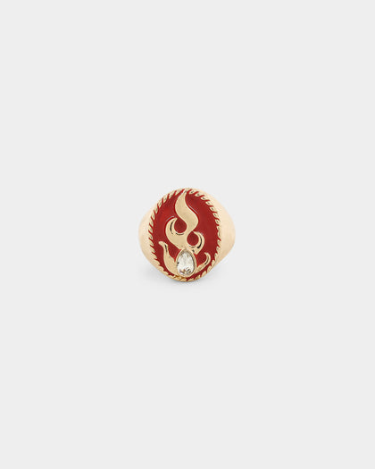 Wild For The Weekend Flame Signet Ring (Large) Gold