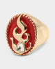 Wild For The Weekend Flame Signet Ring (Large) Gold