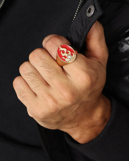 Wild For The Weekend Flame Signet Ring (Medium) Gold