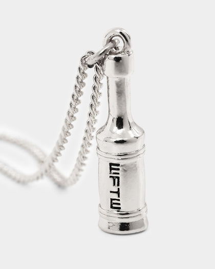 Wild For The Weekend Hot Sauce Necklace Silver