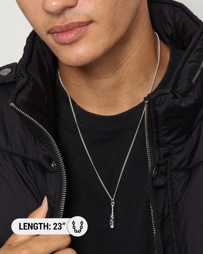 Wild For The Weekend Hot Sauce Necklace Silver