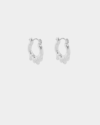 Wild For The Weekend Paint Dripping Earrings Silver