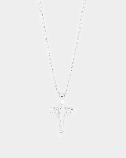 Wild For The Weekend Paint Dripping Necklace Silver