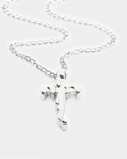 Wild For The Weekend Paint Dripping Necklace Silver