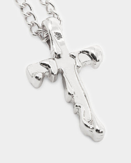 Wild For The Weekend Paint Dripping Necklace Silver
