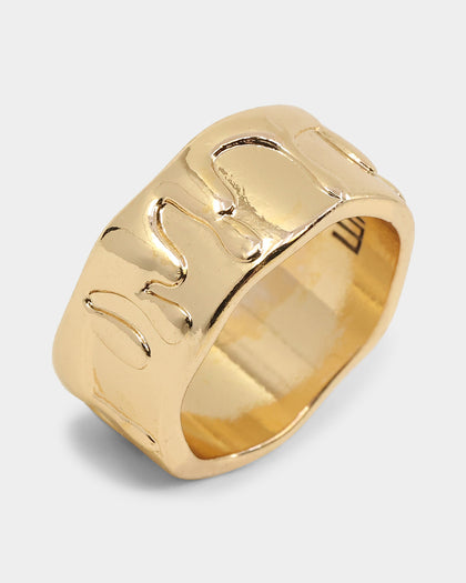 Wild For The Weekend Paint Dripping Ring (Large) Gold