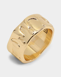 Wild For The Weekend Paint Dripping Ring (Medium) Gold