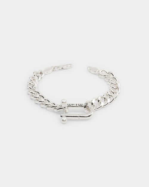 Wild For The Weekend Pearl Clasp Bracelet Silver