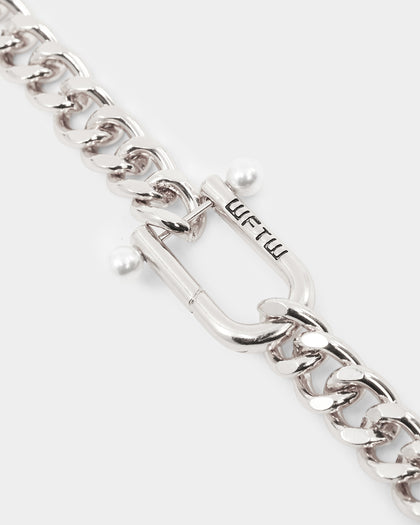 Wild For The Weekend Pearl Clasp Bracelet Silver