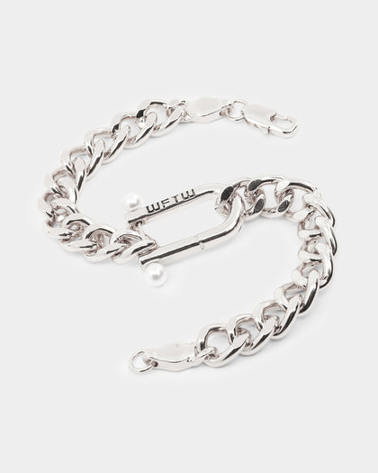 Wild For The Weekend Pearl Clasp Bracelet Silver