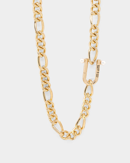 Wild For The Weekend Pearl Clasp Necklace Gold