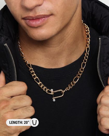 Wild For The Weekend Pearl Clasp Necklace Gold