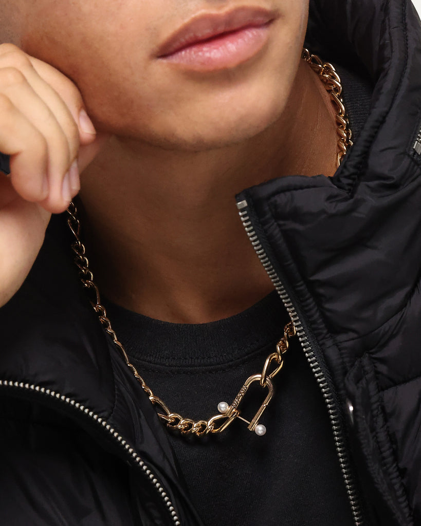 Wild For The Weekend Pearl Clasp Necklace Gold | Culture Kings US