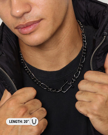 Wild For The Weekend Pearl Clasp Necklace Gunmetal