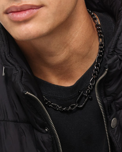 Wild For The Weekend Pearl Clasp Necklace Gunmetal