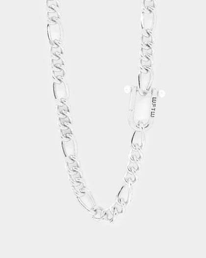 Wild For The Weekend Pearl Clasp Necklace Silver