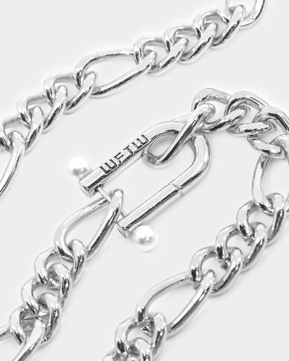 Wild For The Weekend Pearl Clasp Necklace Silver