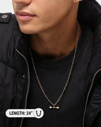 Wild For The Weekend Pearl T-Bar Necklace Gold