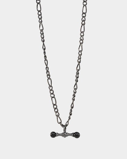 Wild For The Weekend Pearl T-Bar Necklace Gunmetal