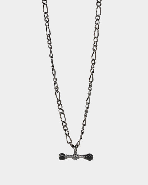 Wild For The Weekend Pearl T-Bar Necklace Gunmetal