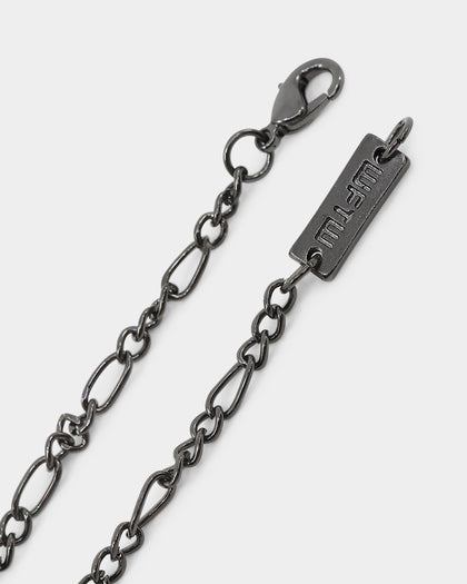 Wild For The Weekend Pearl T-Bar Necklace Gunmetal