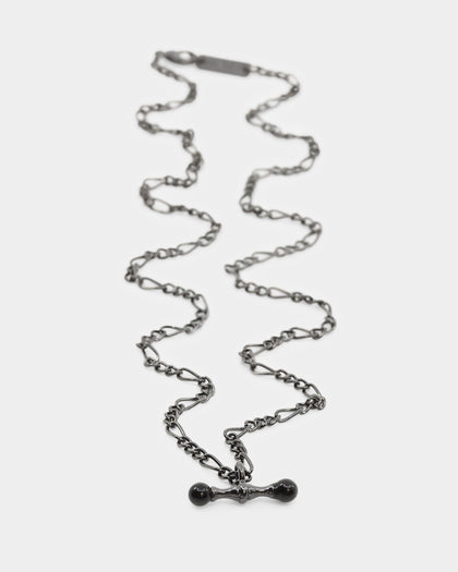 Wild For The Weekend Pearl T-Bar Necklace Gunmetal