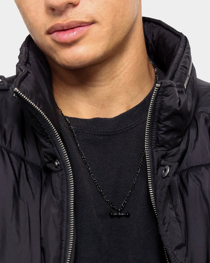 Wild For The Weekend Pearl T-Bar Necklace Gunmetal