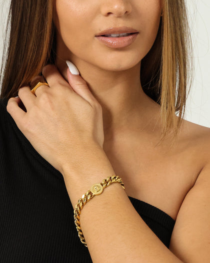 Guess Mainline Lion Coin Bracelet Gold