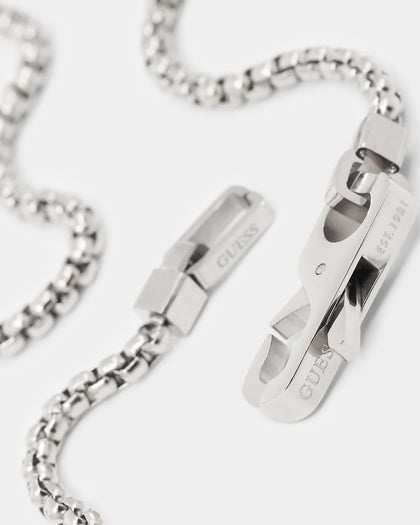 Guess Mainline 26" Guess Tag Necklace Steel