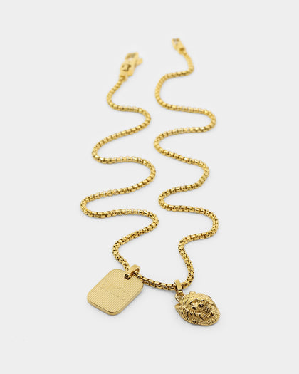 Guess Mainline 26" Guess Tag Necklace Gold