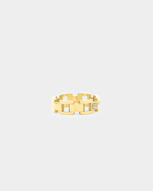 Guess Mainline 21mm Frontiers Flat Ring Gold