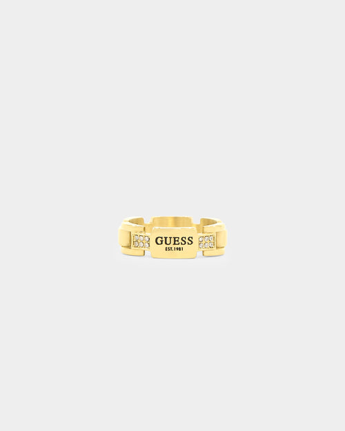 Guess Mainline 25mm Frontiers Flat Ring Gold