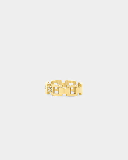 Guess Mainline 25mm Frontiers Flat Ring Gold
